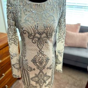 Betsy and Adam size 6 Midi Sequined Gown